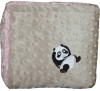 Mocha Minky Dot/Baby Pink Swirl Blanket with PANDA 